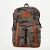 Militärgrüner Canvas-Rucksack mit Tarnmuster
