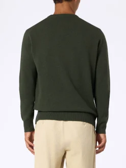 Militärgrüner Pullover aus Lambswool für Herren von Regent