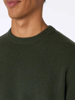 Militärgrüner Pullover aus Lambswool für Herren von Regent