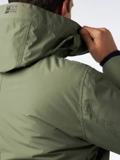 Militärgrüner Voyager-Parka für Herren mit Kapuze