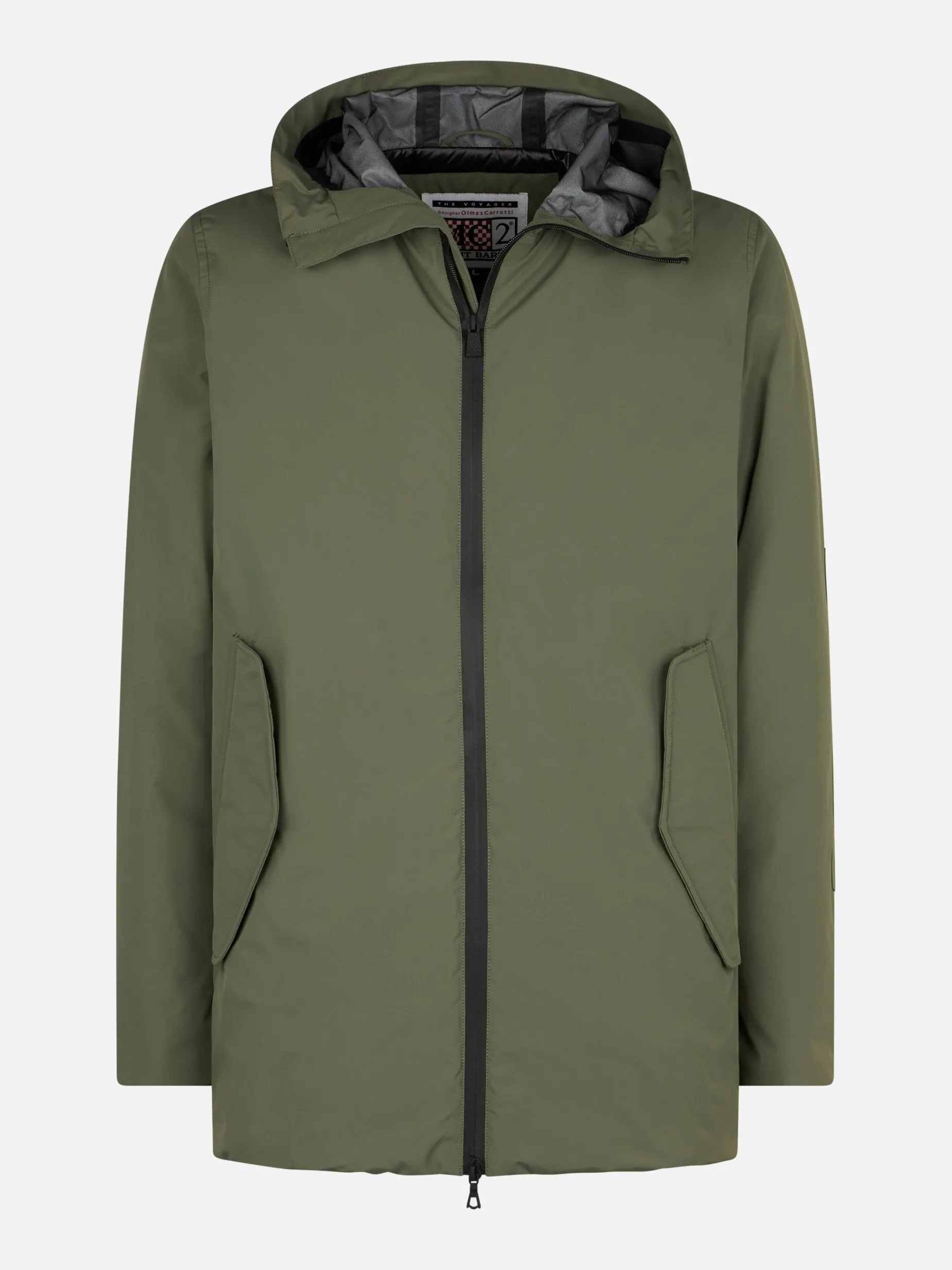 Militärgrüner Voyager-Parka für Herren mit Kapuze