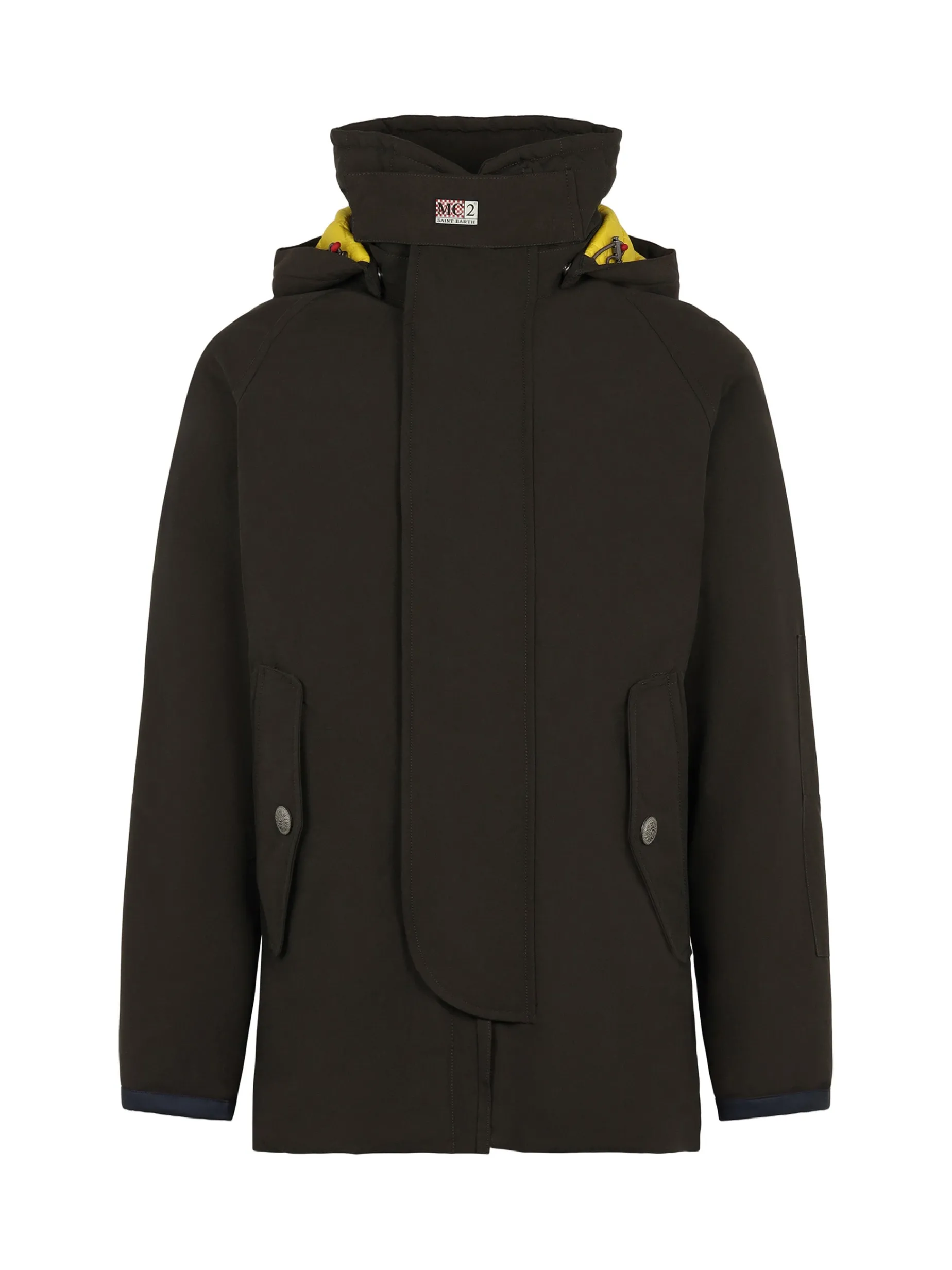 Militärgrüner Voyager-Parka für Herren mit Kapuze