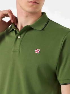 Militärgrünes Piquet-Polo mit St. Barth-Karologo