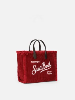 Mini Vanity – Handtasche aus burgunderfarbenem Cord