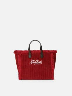 Mini Vanity – Handtasche aus burgunderfarbenem Cord