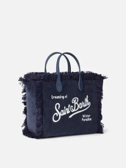 Mini Vanity – Handtasche aus marineblauem Cord
