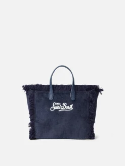 Mini Vanity – Handtasche aus marineblauem Cord