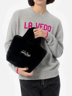 Mini Vanity – Weiche, pelzige Handtasche mit Animalier-Muster