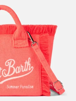 Mini Vanity Frottee-Handtasche in Neonrosa