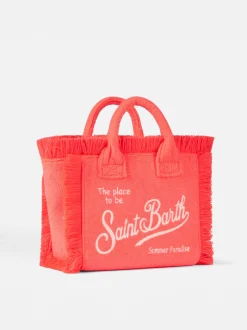 Mini Vanity Frottee-Handtasche in Neonrosa