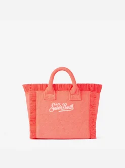 Mini Vanity Frottee-Handtasche in Neonrosa