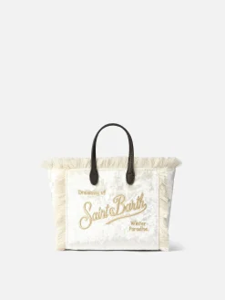 Mini Vanity Handtasche aus weißem Chenille