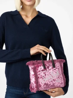 Mini Vanity Handtasche aus rosa Chenille