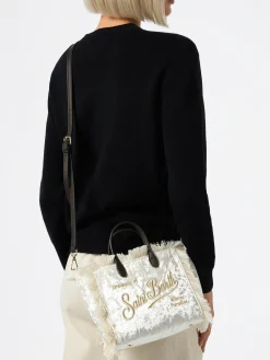 Mini Vanity Handtasche aus weißem Chenille