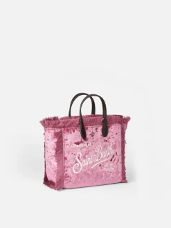 Mini Vanity Handtasche aus rosa Chenille