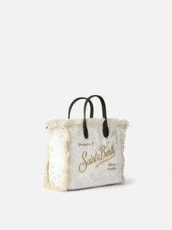 Mini Vanity Handtasche aus weißem Chenille
