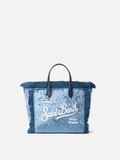 Mini Vanity hellblaue Chenille-Handtasche