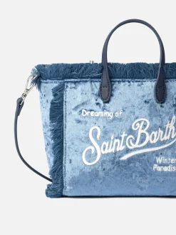 Mini Vanity hellblaue Chenille-Handtasche