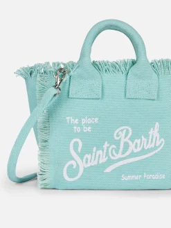Mini-Kosmetiktasche aus wassergrünem Baumwollcanvas