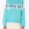 Mintgrüner Damenpullover Danya mit Apres-Ski-Print