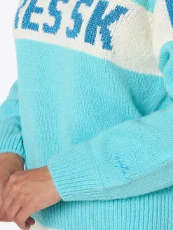 Mintgrüner Damenpullover Danya mit Apres-Ski-Print