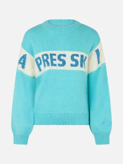 Mintgrüner Damenpullover Danya mit Apres-Ski-Print