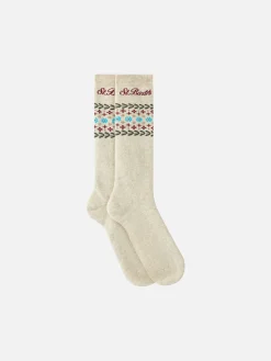 Mittelhohe Damensocken mit Fair-Isle-Print