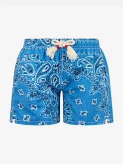 Mittellange Badeshorts für Jungen Caprese Jr mit Denim-Bandana-Print