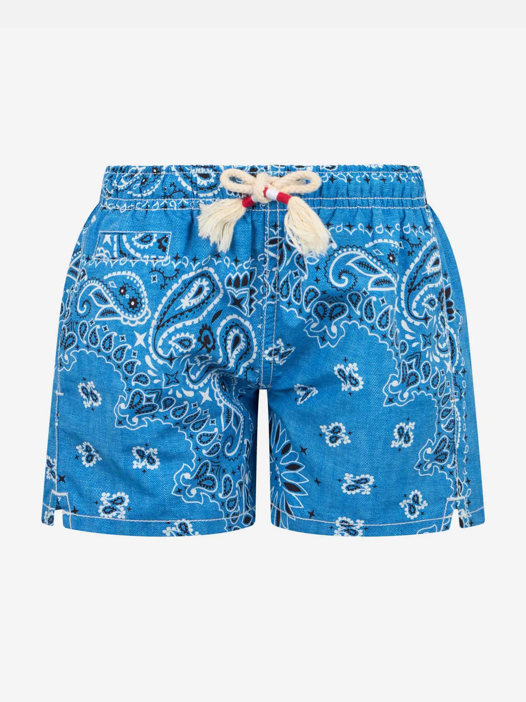 Mittellange Badeshorts für Jungen Caprese Jr mit Denim-Bandana-Print