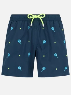Mittellange Badeshorts für Herren Gustavia mit Padel-Stickerei