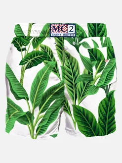 Mittellange Badeshorts für Herren Gustavia mit tropischem Print