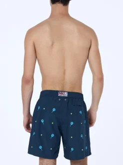 Mittellange Badeshorts für Herren Gustavia mit Padel-Stickerei