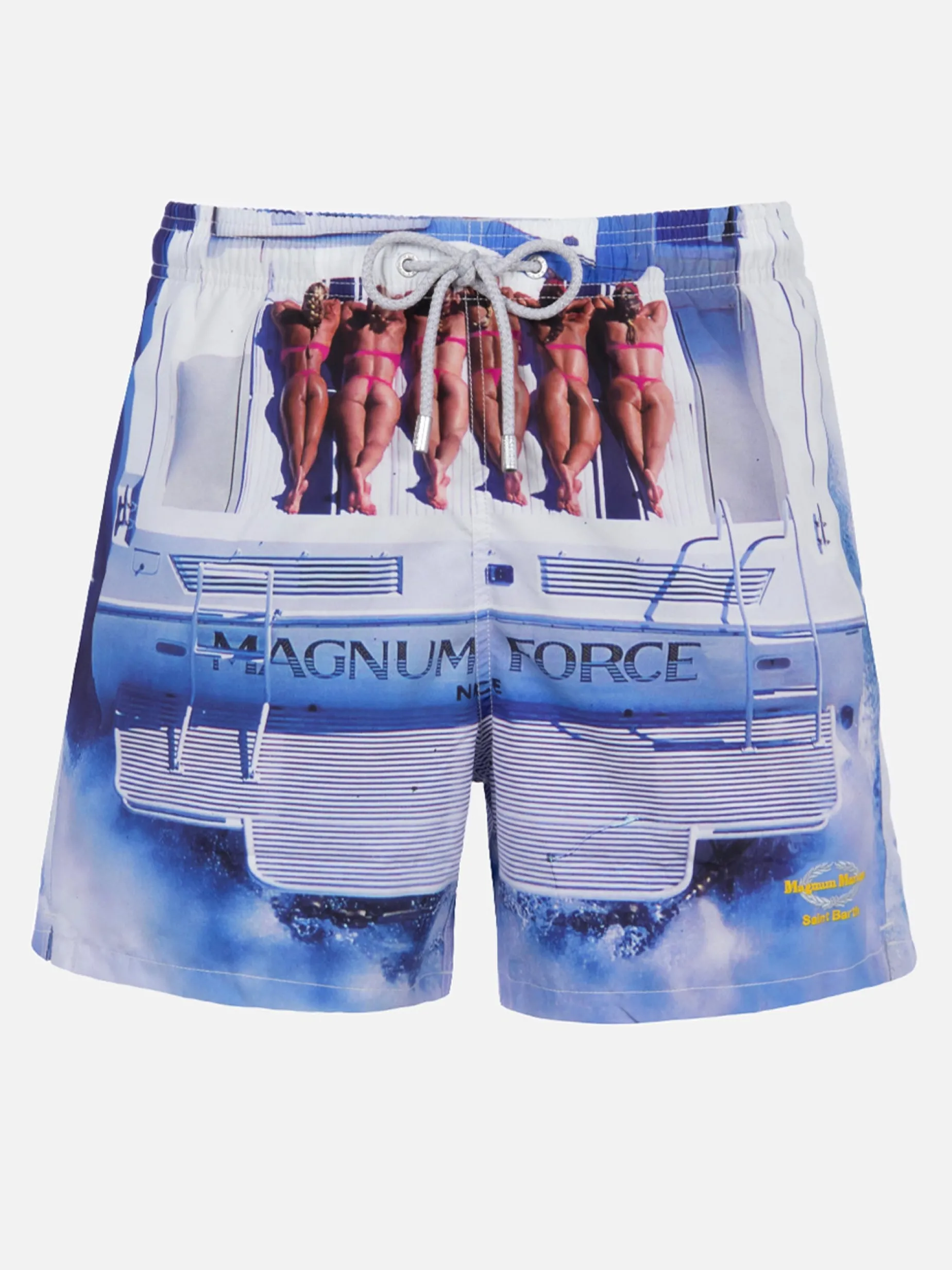 Mittellange Badeshorts Gustavia für Herren mit platziertem Aufdruck | MAGNUM MARINE SPECIAL EDITION