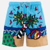 Mittellange Badeshorts Gustavia für Herren mit platziertem Aufdruck von Britto Design | ©BRITTO SPECIAL EDITION
