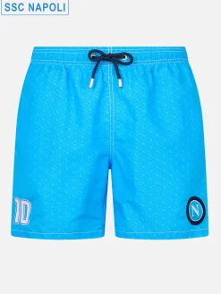 Mittellange Badeshorts Gustavia für Herren mit Napoli-Print | SSC NAPOLI SPECIAL EDITION