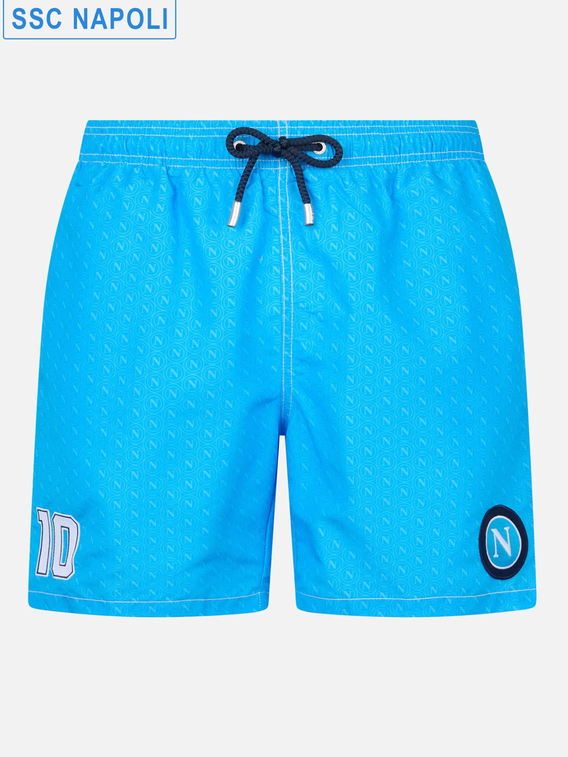 Mittellange Badeshorts Gustavia für Herren mit Napoli-Print | SSC NAPOLI SPECIAL EDITION