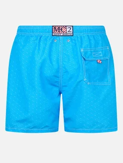 Mittellange Badeshorts Gustavia für Herren mit Napoli-Print | SSC NAPOLI SPECIAL EDITION