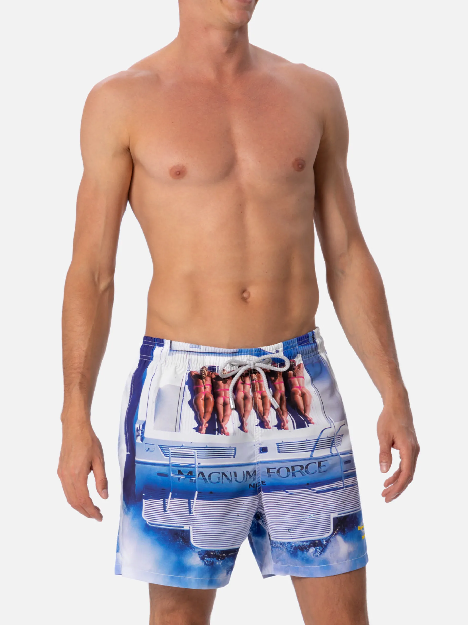 Mittellange Badeshorts Gustavia für Herren mit platziertem Aufdruck | MAGNUM MARINE SPECIAL EDITION