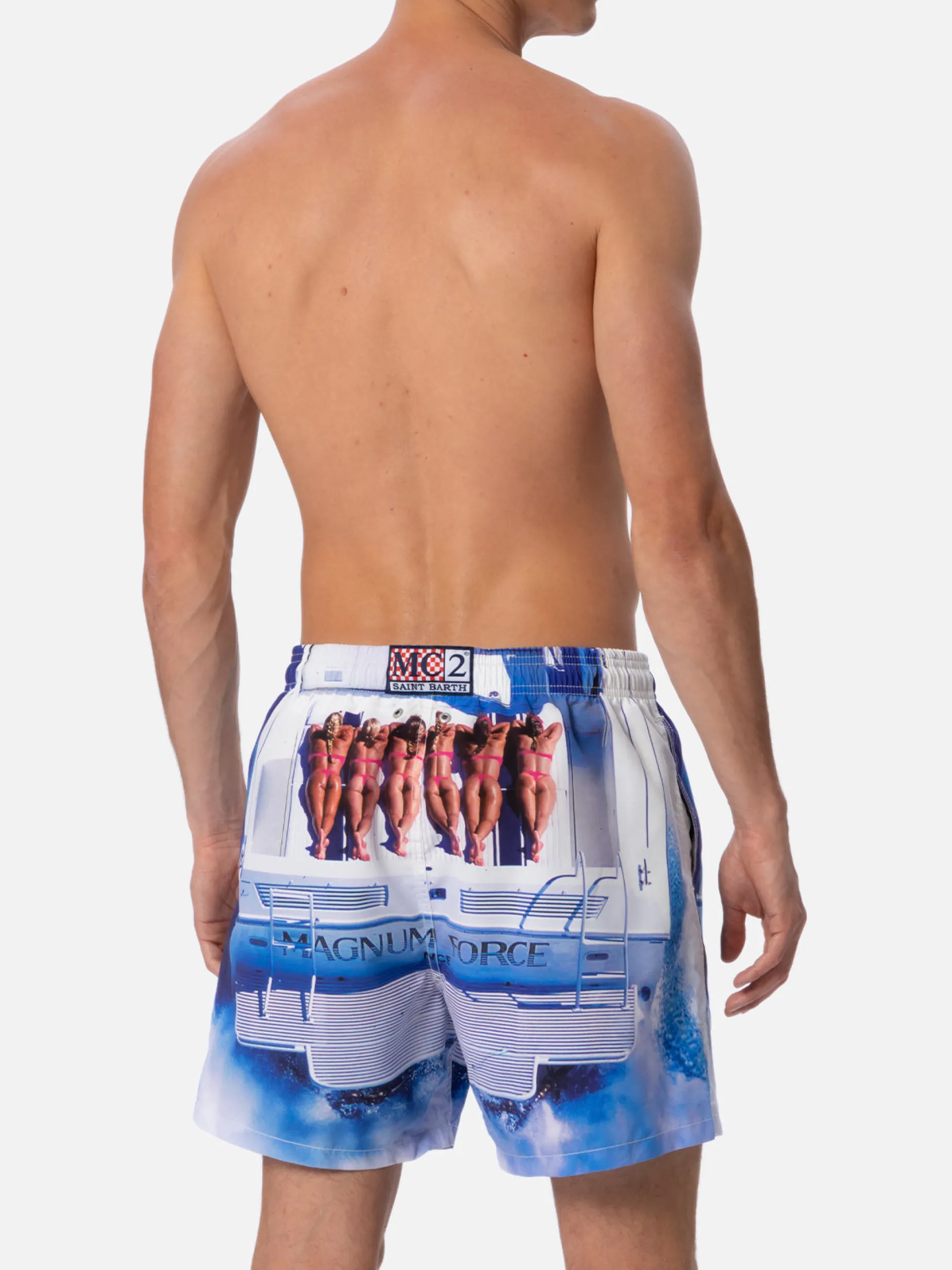 Mittellange Badeshorts Gustavia für Herren mit platziertem Aufdruck | MAGNUM MARINE SPECIAL EDITION