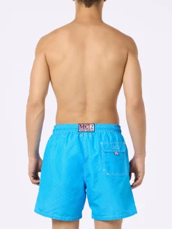 Mittellange Badeshorts Gustavia für Herren mit Napoli-Print | SSC NAPOLI SPECIAL EDITION