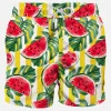 Mittellange Badeshorts mit Wassermelonen-Print