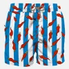 Mittellange Badeshorts mit Glücksbringer-Aufdruck