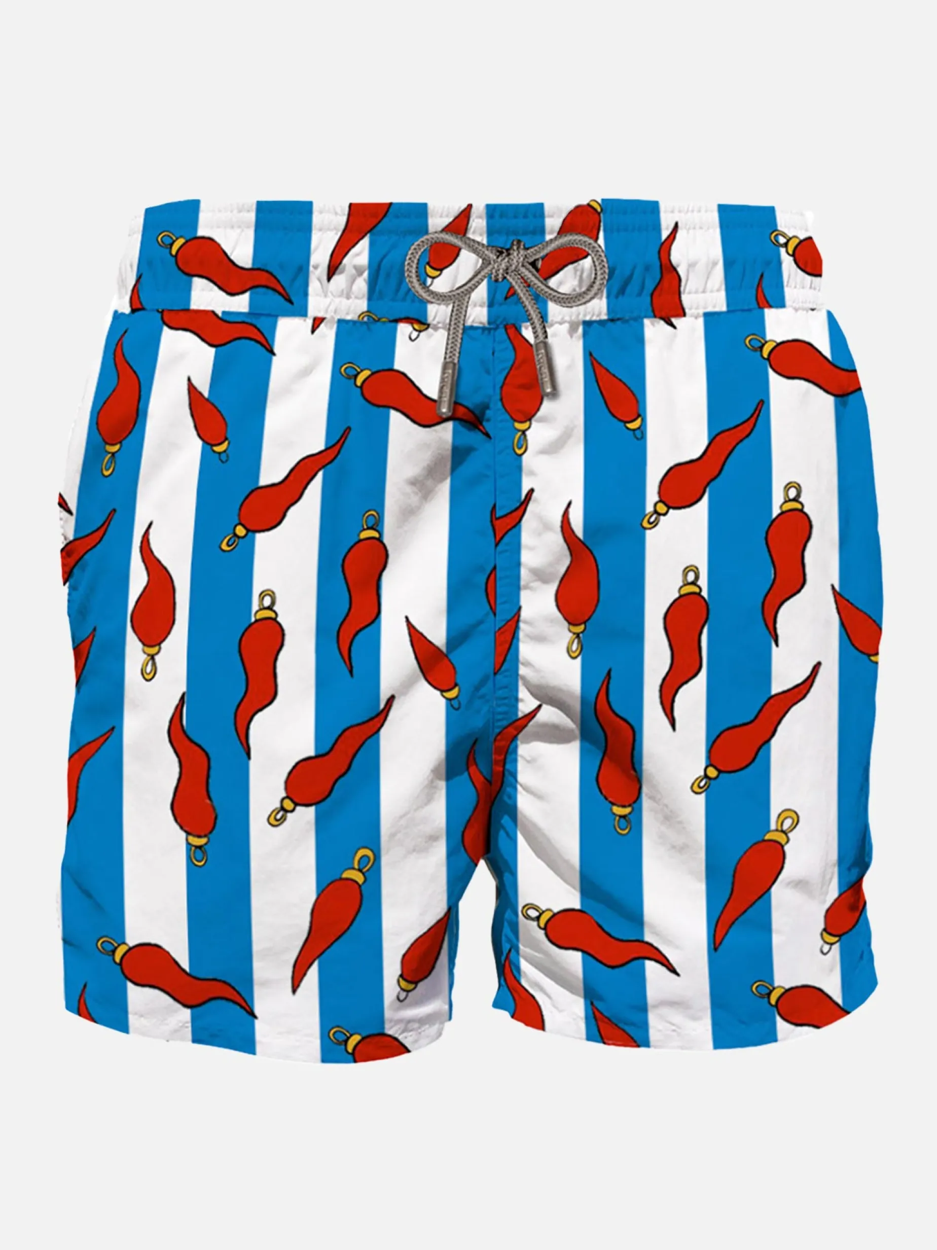 Mittellange Badeshorts mit Glücksbringer-Aufdruck