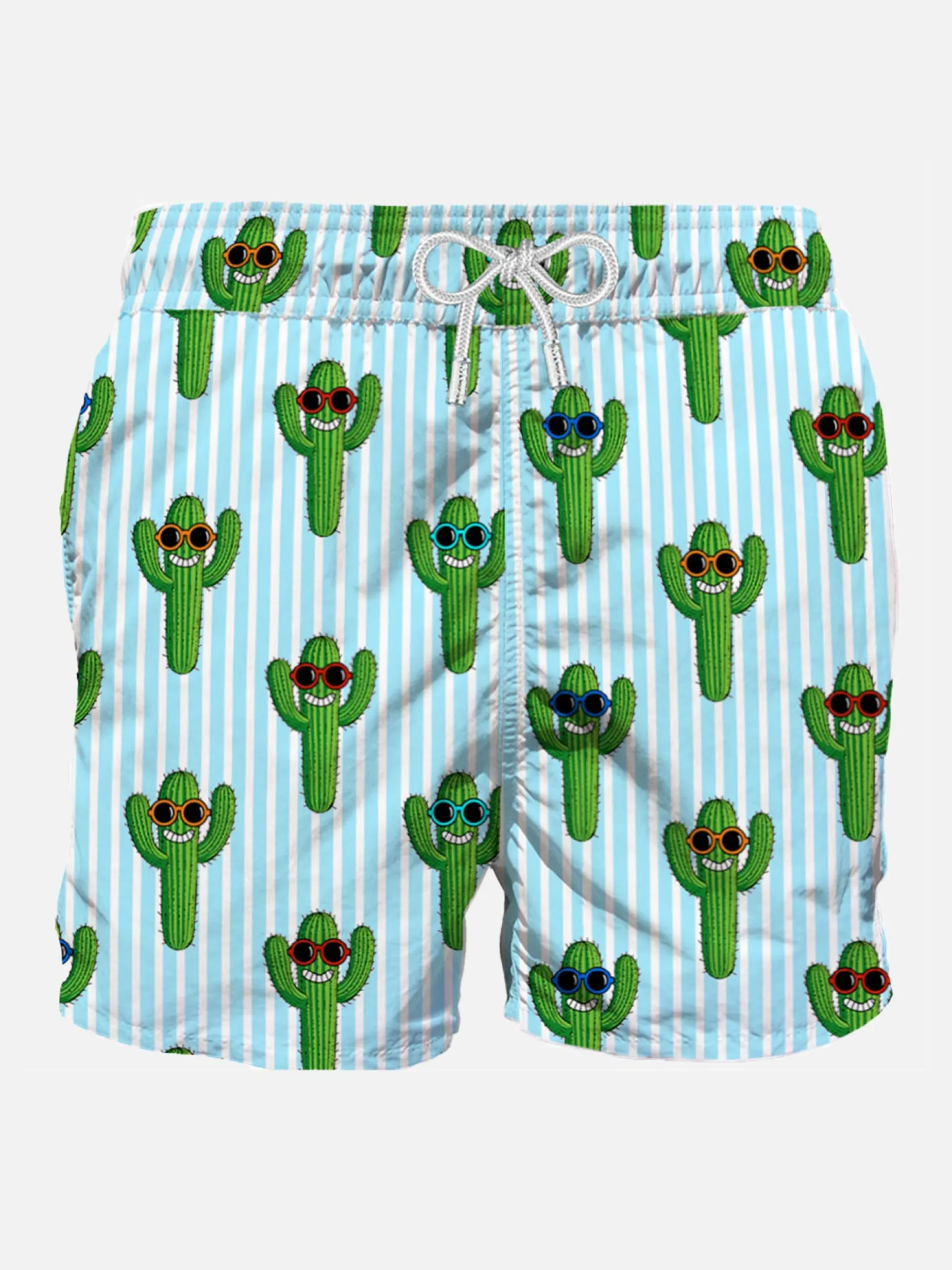 Mittellange Badeshorts mit Kaktus-Print