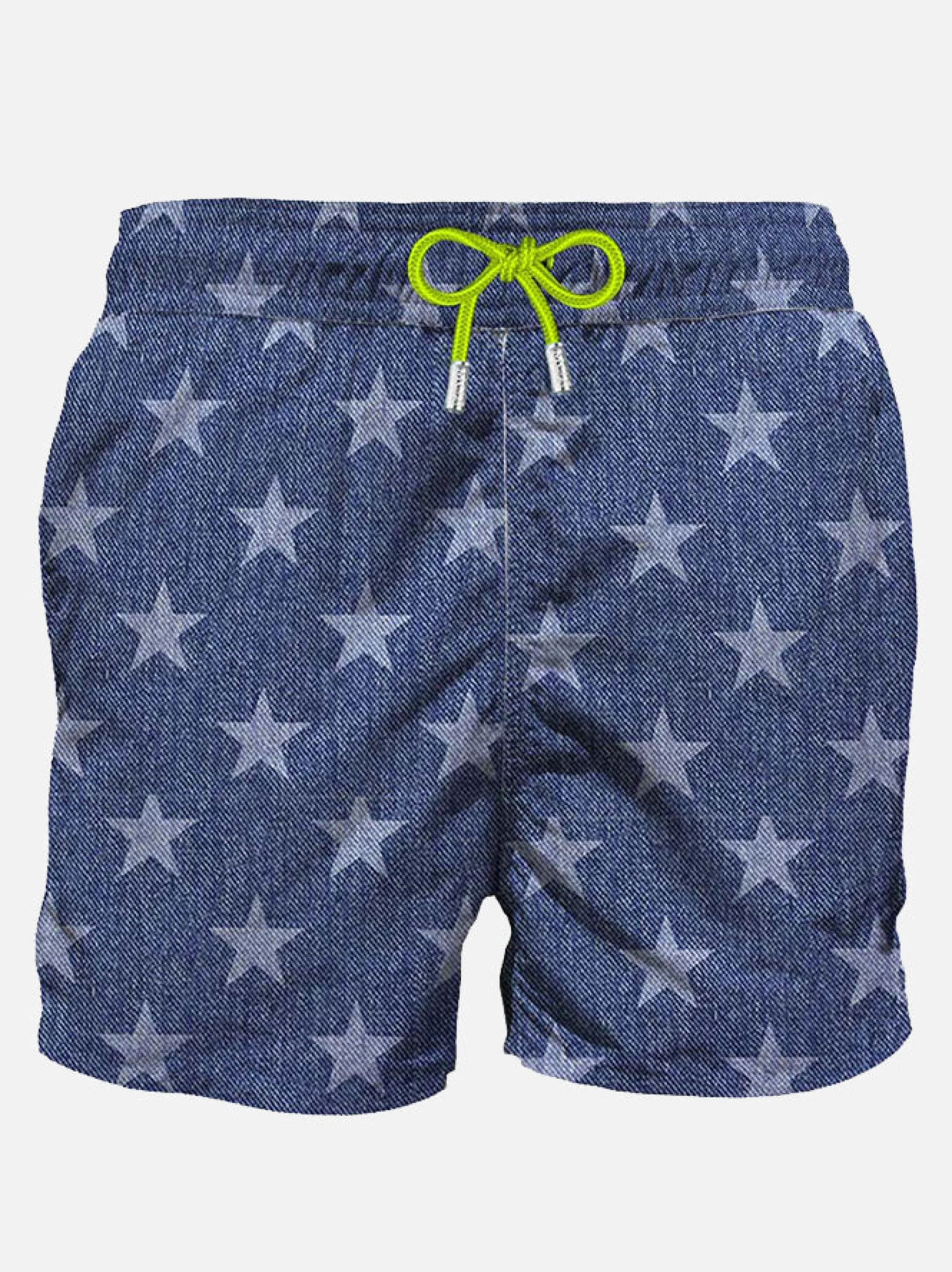 Mittellange Badeshorts mit blauen Sternen