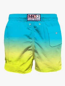 Mittellange Badeshorts mit Batikmuster und Stickerei