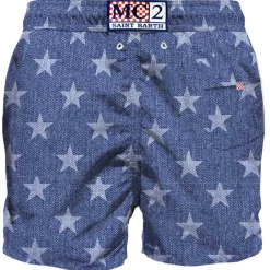 Mittellange Badeshorts mit blauen Sternen