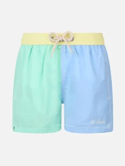 Mittellange Farbblock-Badeshorts für Jungen Patmos Jr