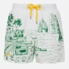 Mittellange Gustavia-Badeshorts für Herren mit Capri-Aufdruck