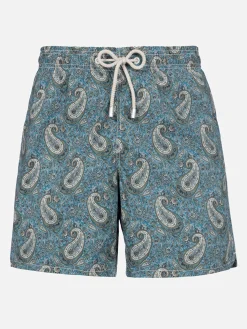 Mittellange Gustavia-Badeshorts für Herren mit Kaschmir-Print